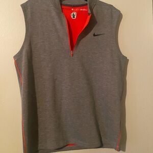 Tiger Woods Collection Nike Gray and Orange Sleeveless Sweater Vest Pullover